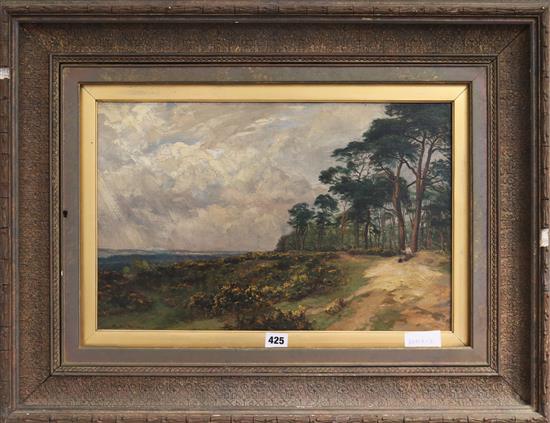 Charles Smith, oil on canvas, Heathland view, 12.5 x 19.5ins